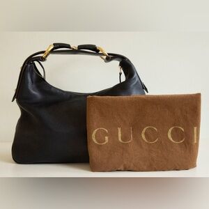 💙 Authentic Gucci NAVY MEDIUM horsebit hobo 💙